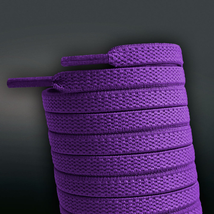 Flade, elastiske snørebånd i lilla (no tie)